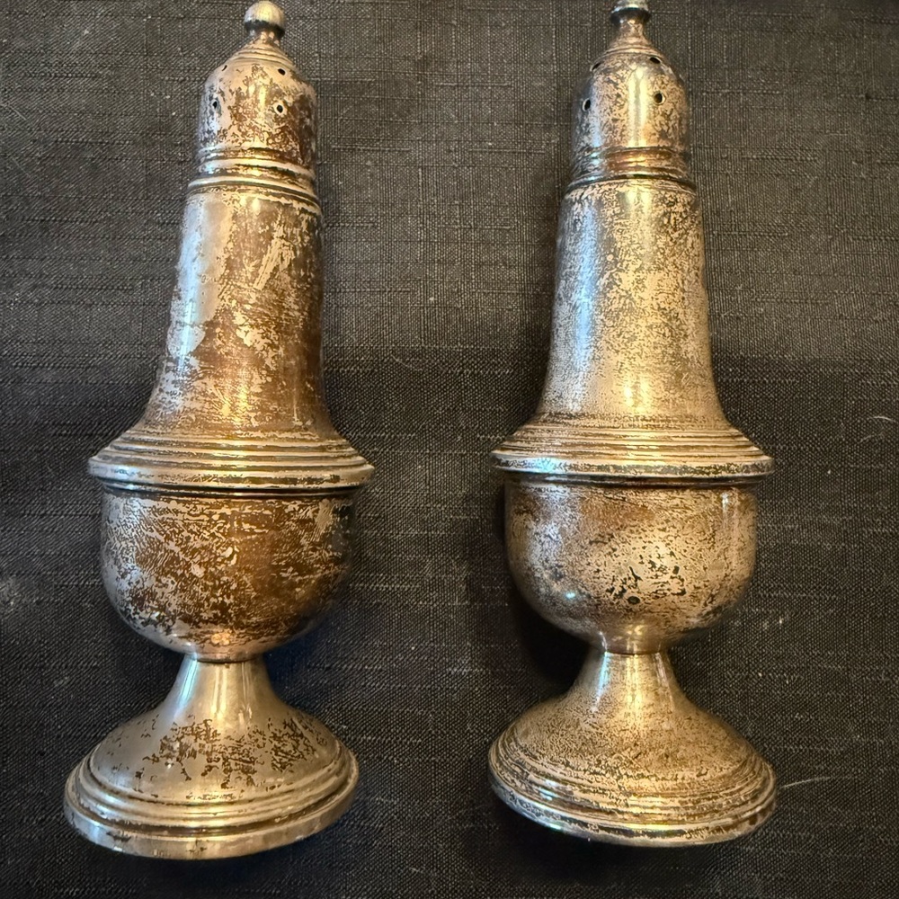 Vintage sterling silver salt and pepper shakers